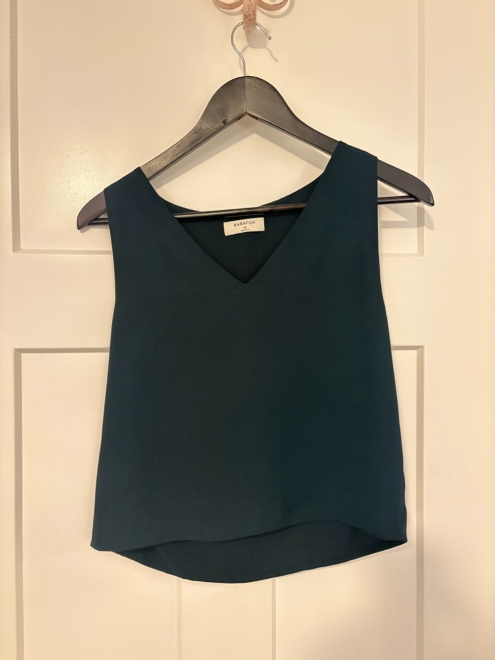 Babaton Deep Emerald green V-Neck Sleeveless top